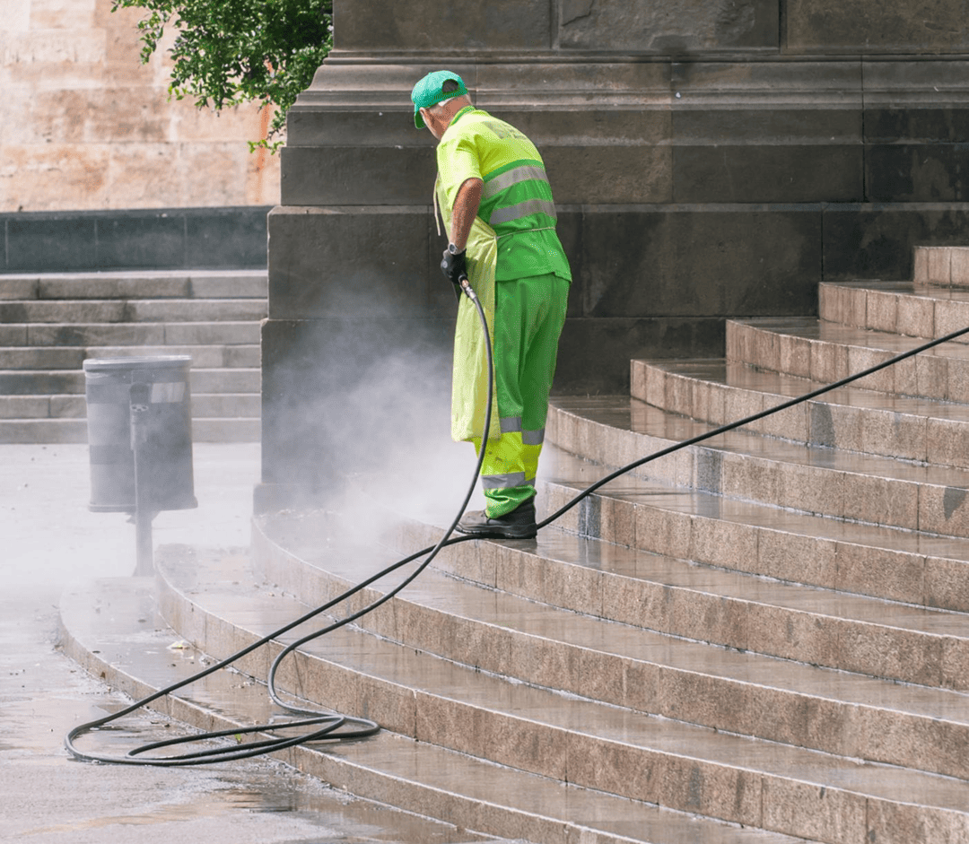 Pressure washing steps